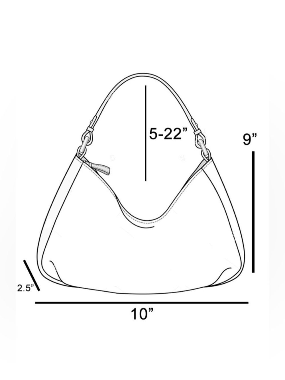 Fame Leather Accent Suede Crescent Shoulder Bag - Picture 4 of 4